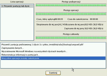 69 12. Po zakończeniu operacji zamknij kreator i uruchom ponownie komputer.