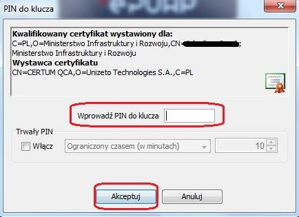Gdy wpiszesz numer PIN i zatwierdzisz Akceptuj, podpiszesz wniosek o płatność.