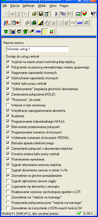 Standardowy zestaw usług centrali: 3.6.7.1.1.Usługa: Logowanie się abonenta z zewnątrz Funkcja domyślnie wyłączona. Instrukcja obsługi centrali. 3.6.7.1.2.