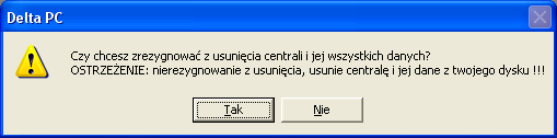 3.2.9.8.1.Polecenie: Dodaj (centralę) Polecenie Dodaj otwiera okno Typ obsługiwanej centrali. W polu wyboru Typ centrali należy zaznaczyć urządzenie, które będzie obsługiwane i potwierdzić.