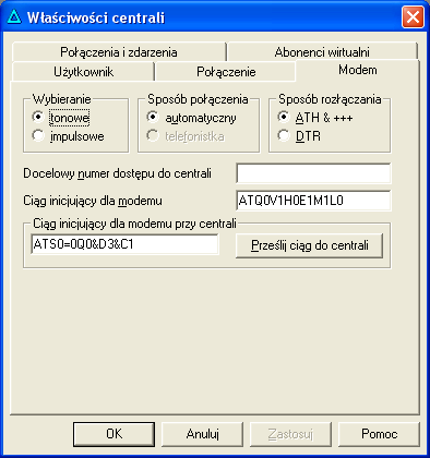 Ciąg inicjujący dla modemu