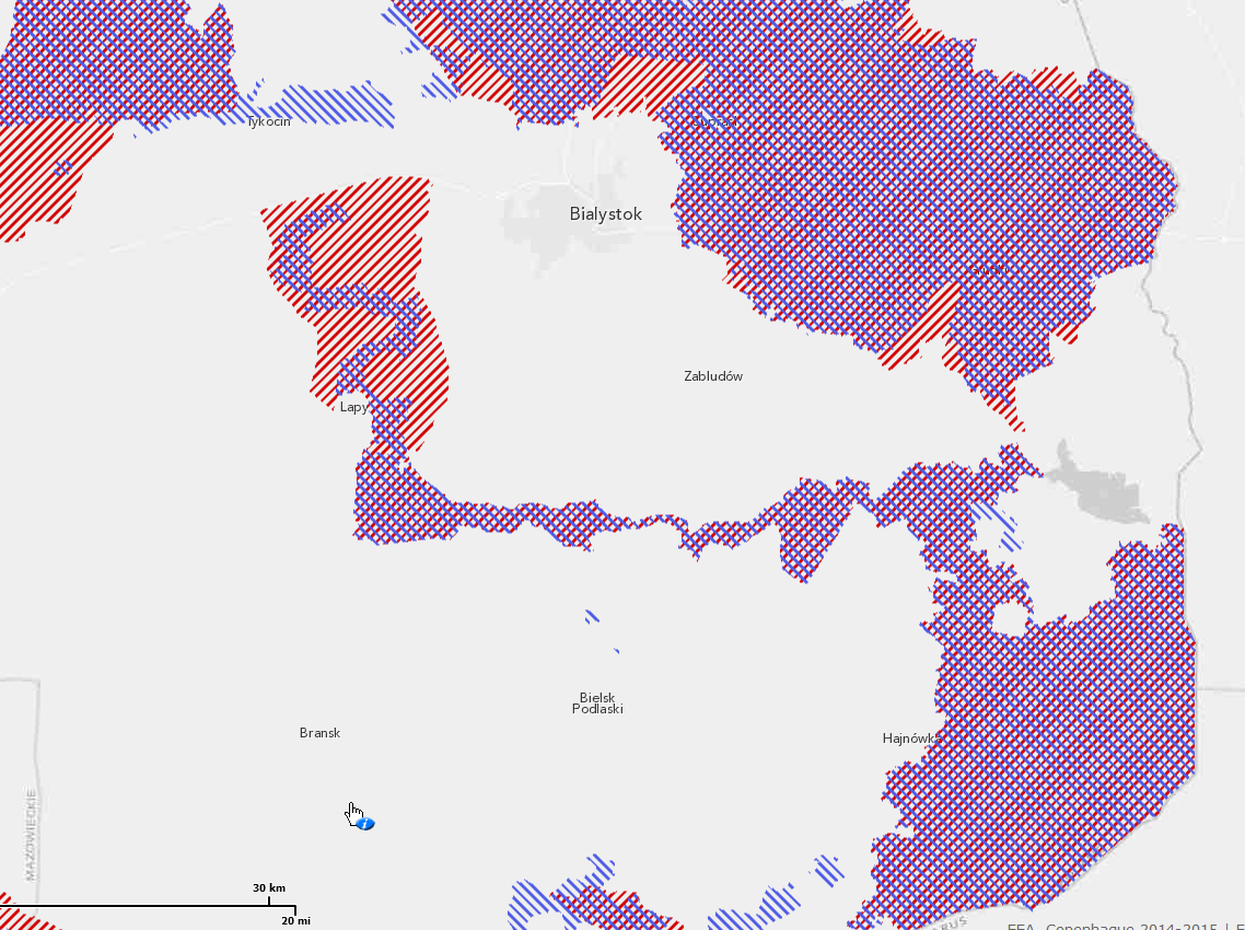 Ostoja Knyszyńska PLH 200006 136 084,43 ha 91E0 1769,0 ha 91F0 1592,0 ha