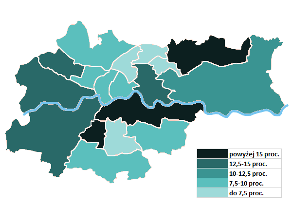 Tabela 22. Frekwencja w BO w 2014 roku w największych polskich miastach.
