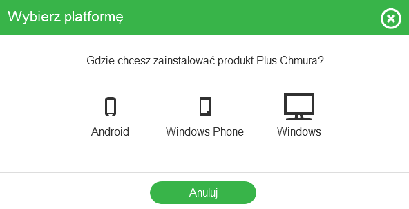 5. Wybierz na jaki system operacyjny chcesz ściągnąć aplikację, klikając w odpowiednią ikonę. 6.