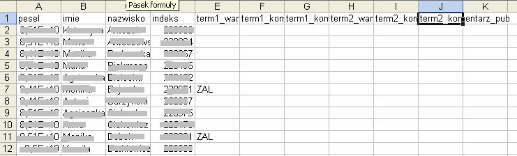 Rysunek 23: Wybór miejsca zapisu pliku Następnie należy zapisać plik w wybranym miejscu na dysku komputera (przycisk ) wymagany format pliku:.csv. B.