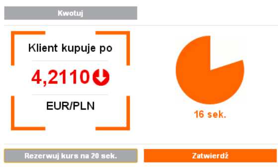 W trakcie czasu przedstawionego na ekranie Użytkownik może wybrać przycisk. Po jego wyborze dyspozycja zostaje przekazana do Banku. Użytkownik nie jest już autoryzowany.