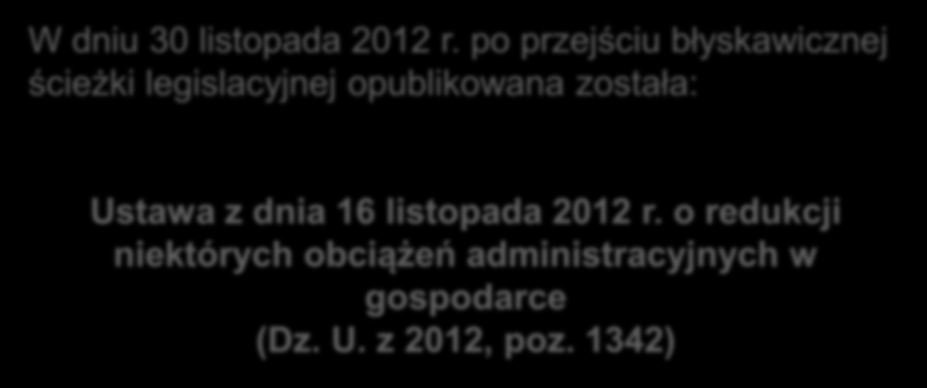 ustawa z dnia 24 października 2012 r. o zmianie ustawy o podatku dochodowym od osób fizycznych W dniu 30 listopada 2012 r.