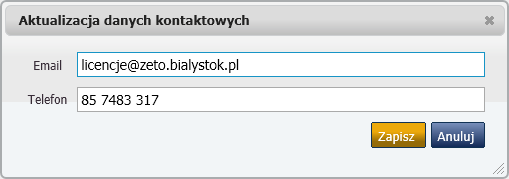 Tytuł dokumentu: Wysyłanie danych o licencjach i zezwoleniach do CEIDG w systemie Strona 17 z 21 4 Ustawienia profilu Panel ustawienia profilu pozwala na wyświetlenie, a także w pewnym zakresie na