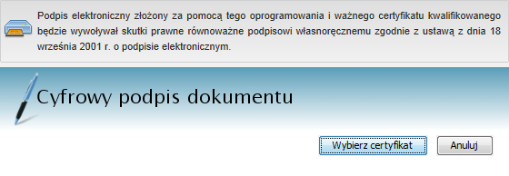 Tytuł dokumentu: Wysyłanie danych o licencjach i zezwoleniach do CEIDG w systemie Strona 18 z 21 Przejdź do wyboru nowego certyfikatu.