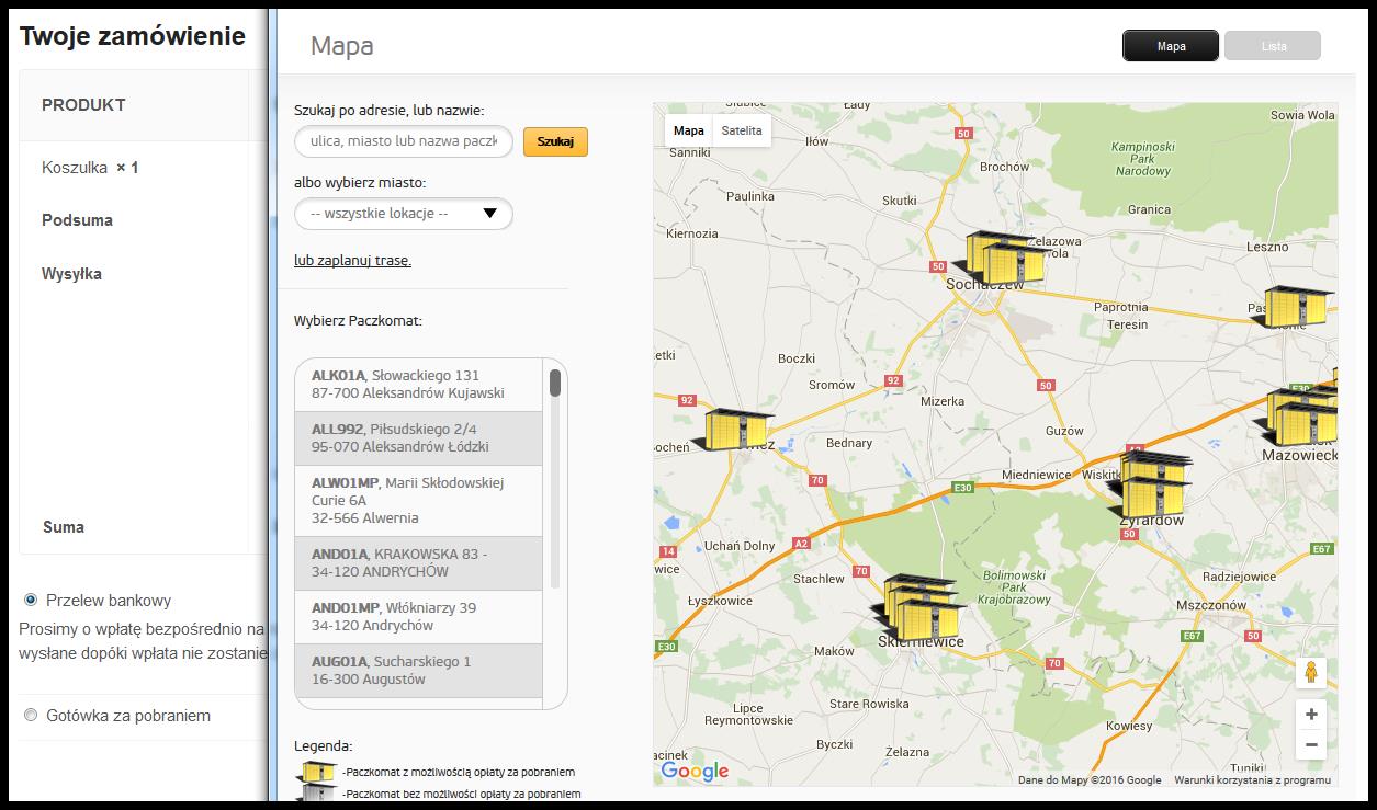 14 Dodatkowo wyboru paczkomatu można dokonać za