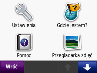 Narzędzia Narzędzia Menu Narzędzia udostępnia wiele funkcji przydatnych w czasie podróży. Aby przejść do menu Narzędzia, na ekranie głównego menu dotknij Narzędzia. Gdzie jestem? Dotknij Gdzie jestem?