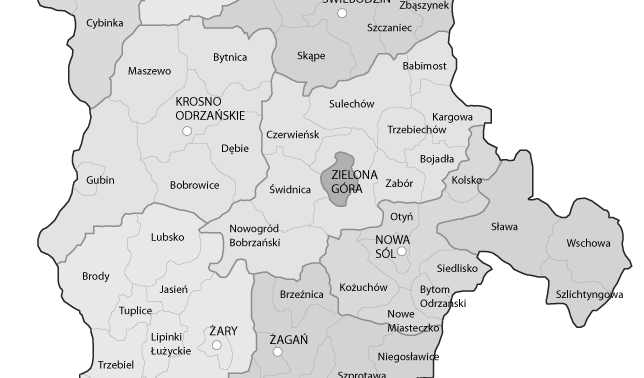 Rys. 1. Lokalizacja gminy Czerwieńsk na tle sąsiednich gmin Źródło www.lubuskie.