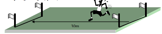 1. Bieg na dystansie 30 m Punktacja: poniżej 5.00s 10 pkt 5.01-5.05s 9 pkt 5.06-5.10s 8 pkt 5.11-5.15s 7 pkt 5.