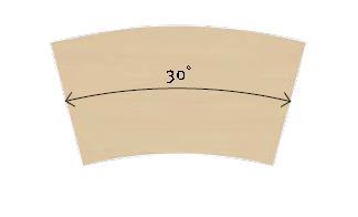 Stół złżny z 16 blatów: 18A 4 prstkątnych - każdy wymiarach: szerkść 1600 mm, głębkść: 700 mm; 18B 12 zakrąglnych bustrnnie, pd kątem 30, głębkści 700 mm; raz 32 łatw demntwalnych nóg, które stanwią