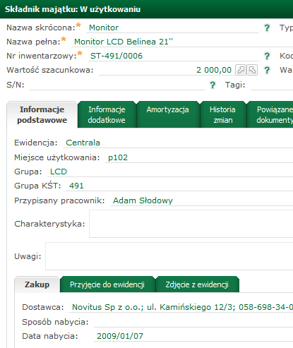 Ewidencja cd.
