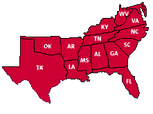 South South Atlantic: Delaware, District of Columbia, Florida, Georgia, Maryland, North Carolina, South Carolina, Virginia, West