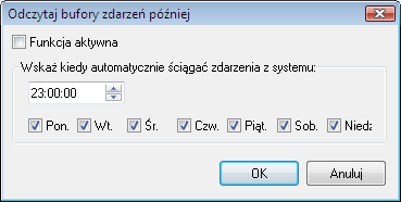 3.4.2. Polecenie Odczytaj bufory zdarzeń później W przypadku rozbudowanego systemu kontroli dostępu, proces odczytywania zdarzeń może zająć sporo czasu.