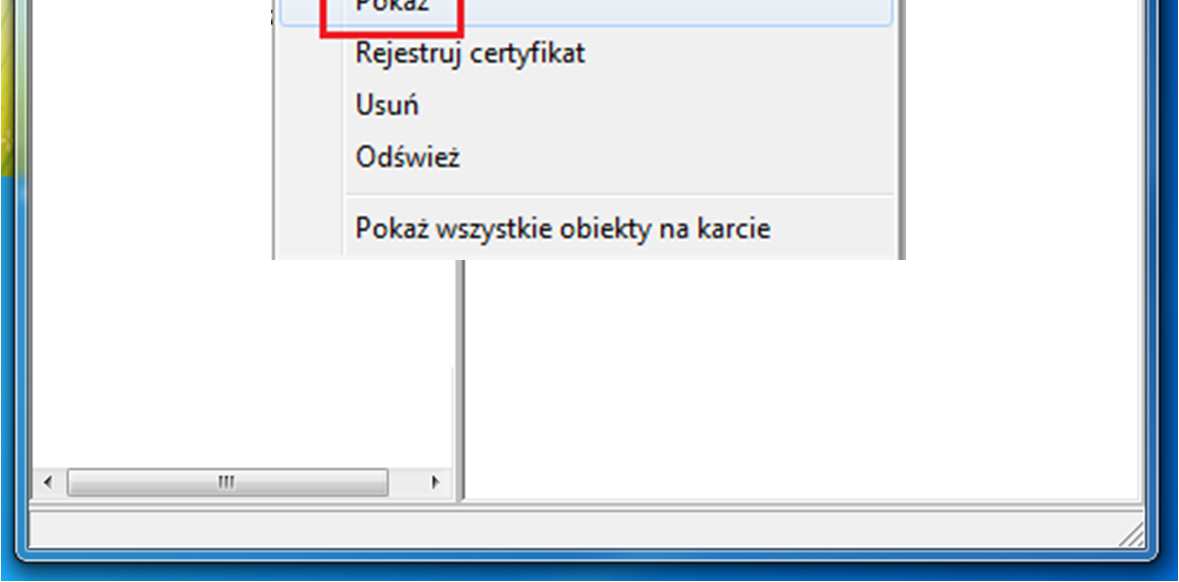 KROK 1 Podłącz etoken/kartę do portu USB i otwórz program SmartCardToolboxING kliknij w ikonę programu na pulpicie: lub uruchom program z