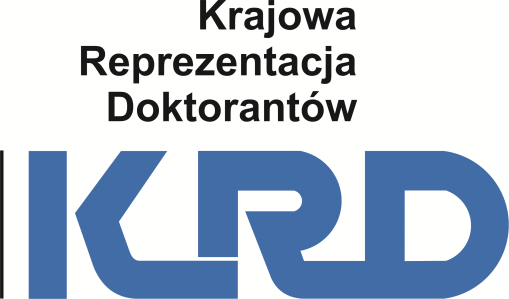 7. Topografia W logo wykorzystana została czcionka: Arial (Pogrubiona) Krajowa Reprezentacja Doktorantów - szerokość odstępu między literami: 0% Kolor czarny CMYK 0/0/0/100 KRD Kolor: Niebieski CMYK