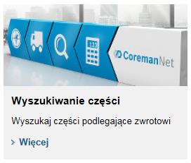 1.2 Wyszukiwanie części Rysunek 3 Baner kierujący na stronę www.coremannet.com, na której po zalogowaniu można sprawdzić tzw. rodziny części.