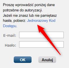 Rysunek 7 Rysunek 8 Na podanego maila zostanie wysłany kod jednorazowy, który należy wpisać w polu hasło. Po zalogowaniu należy wprowadzić własne hasło, które będzie obowiązywało na stałe.