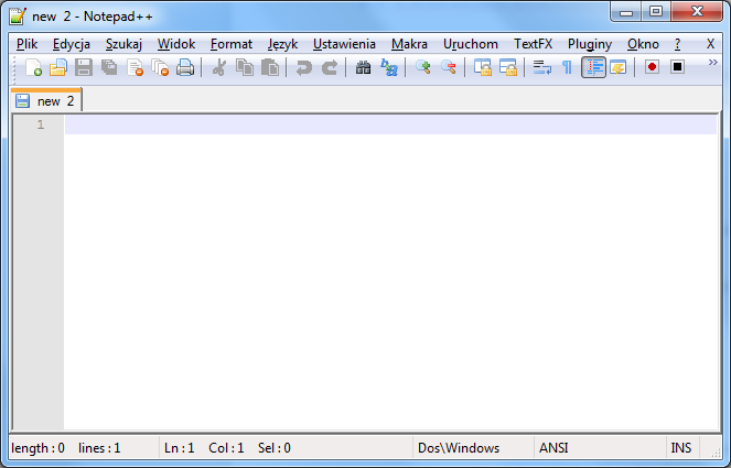 a) Pierwszym krokiem jest uruchomienie programu Notepad++ posiadającego zainstalowane rozszerzenie XML Tools.