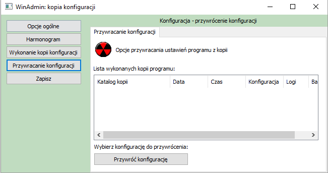 4. Przygotowano dodatkowy proces w systemie Windows odpowiedzialny za wykonanie kopii konfiguracji w sposób automatyczny wraz z obsługą kopii do repozytorium zdalnego. 5.