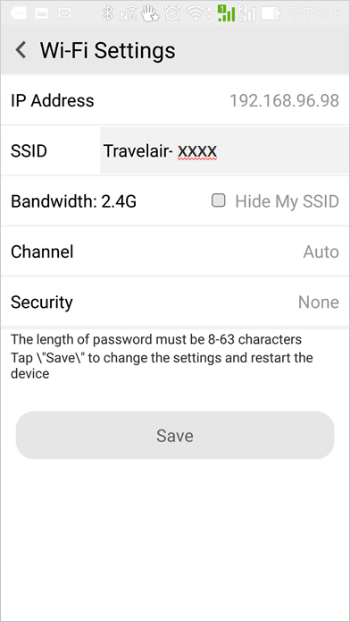 Przypisywanie Travelair AC unikalnego SSID lub nazwy sieci Możesz zmienić domyślny SSID lub nazwę sieci i przypisać unikalną nazwę swojemu Travelair AC.