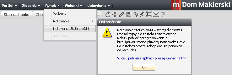 Po pobraniu pliku system powinien wygenerować zapytanie wskazane poniżej, aby kontynuować instalację należy kliknąć Uruchom oraz Dalej.