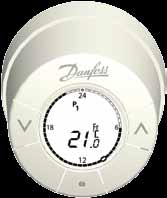 56 1. wyświetlacz termostatu Czarny kreskowany okrąg na wyświetlaczu przedstawia tarczę zegara w formacie 24-godzinnym.