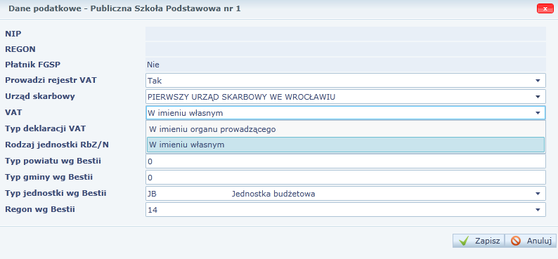 Jednostki Z założeń programu Finanse wynika, że wszyscy użytkownicy mogą widzieć pełną zawartość menu (dotyczy to również użytkowników nieposiadających przypisanej roli).