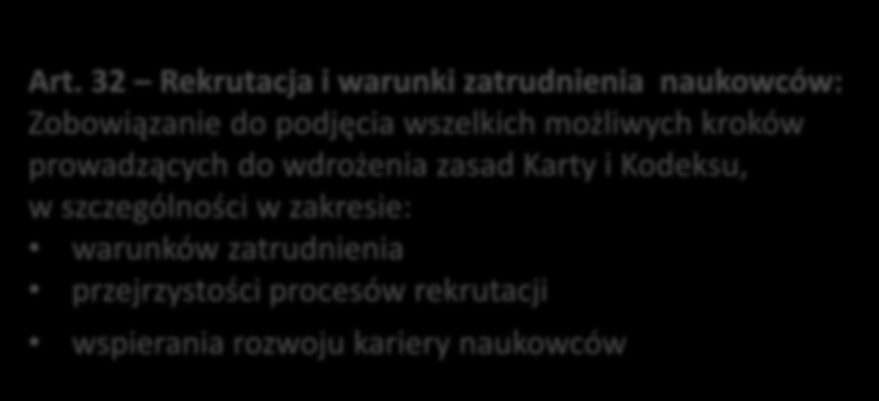 naukowców, pracodawców i grantodawców, zawarte w Art.32 umowy grantowej każdego projektu finansowanego H2020: Art.