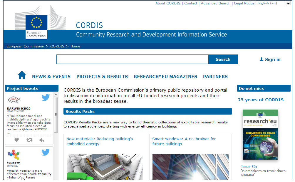 CORDIS http://cordis.