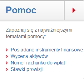 Informacje W lewej kolumnie prezentowane są również odnośniki do serwisów informacyjnych: Serwisu rynkowego i Serwisu Analitycznego.