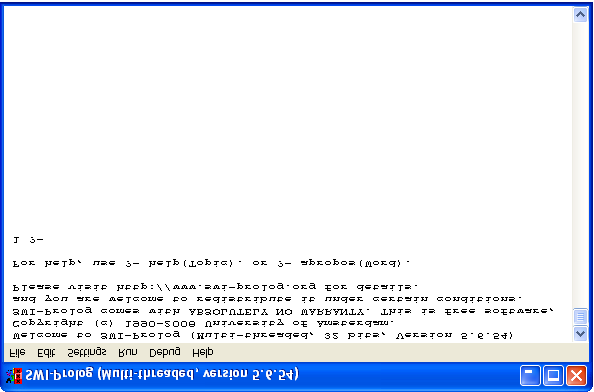 Rysunek 2: Konsola SWI Prolog chomieniowy.