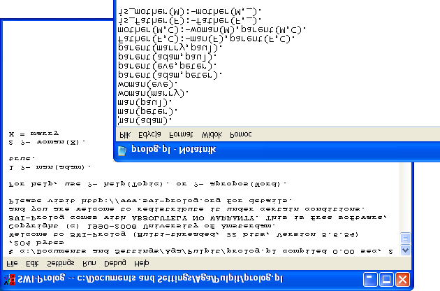 Rysunek 3: Edytor XPCE dla SWI Prolog 4 Prolog w praktyce 4.