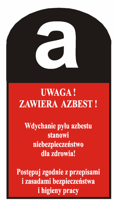 Ryc. 1. Oznakowania wyrobów zawierających azbest.