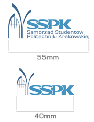 2. PODSTAWOWE ZASADY UŻYWANIA LOGOTYPU Logotyp Samorządu Studentów Politechniki Krakowskiej przeznaczony jest do użycia we wszystkich materiałach promocyjnych, reklamowych, stronach WWW, wizytówkach,