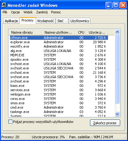 Instrukcja krok po kroku Konfiguracja Windows. Strona 6 z 14 Za pomocą polecenia CHKDSK można wykonać sprawdzenie struktury logicznej dysku.