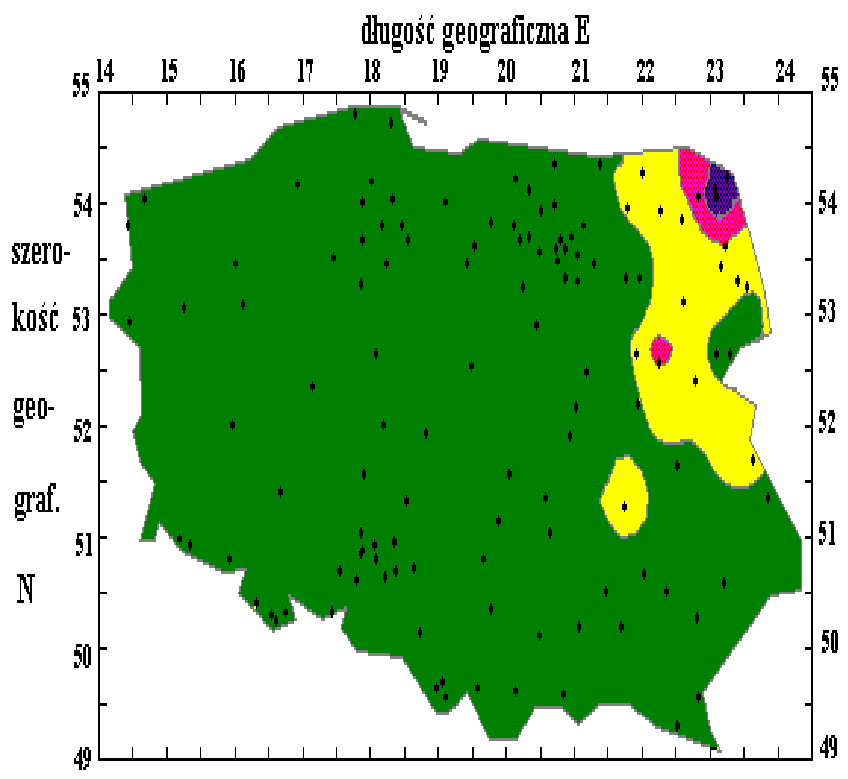 Mapa depozycji 239+240 Pu w