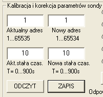 W polu tekstowym Poziom z T oraz w polu Poziom z T=0s wartości pokazywane wynoszą 3799 bitów i 3800 bitów. NiŜej, wartości powyŝsze występują takŝe w polu Dane z sondy.