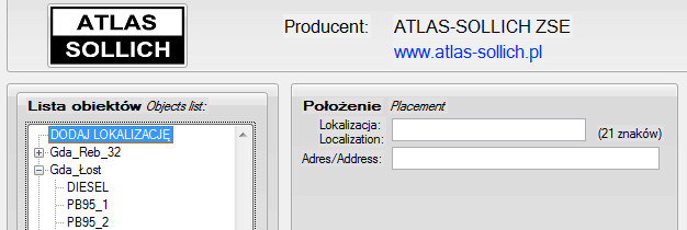 7. Tworzenie lokalizacji i obiektów oraz edycja szczegółów mikrostacji Nowo zainstalowany program Sollich CPM reader nie ma skonfigurowanych żadnych mikrostacji i odczyt danych w tym momencie nie