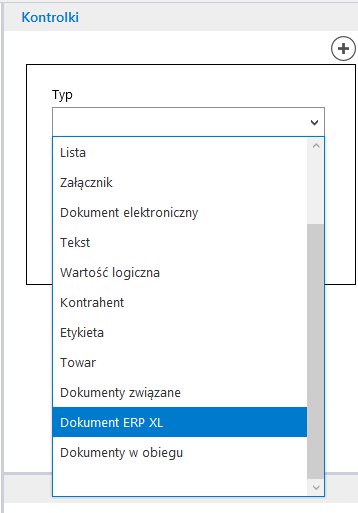 Wartość logiczna Kontrahent Etykieta Towar Dokumenty związane Dokument ERP XL Dokumenty w obiegu Pełna lista właściwości kontrolek: Nazwa nazwa kontrolki. Rys. 48 Lista zdefiniowanych kontrolek.