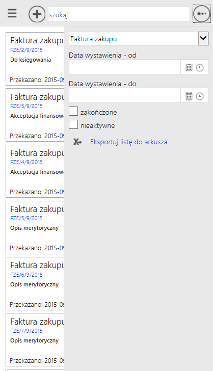 Rys. 79 Lista dokumentów OD - widok na telefonie. Rys.