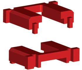 Zawieszenie nośne jest dopasowywane pod względem długości przez przemieszczenie bloczka dystansowego w magazynku elementów.