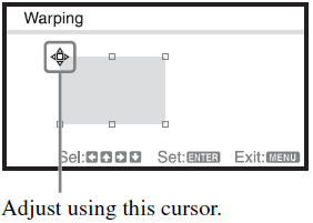 Gdy wyświetlany obraz ma kształt trapezu, zwęża się po prawej lub lewej stronie 1 Naciśnij przycisk KEYSTONE na pilocie 2 Użyj / / / by ustawić wartość.
