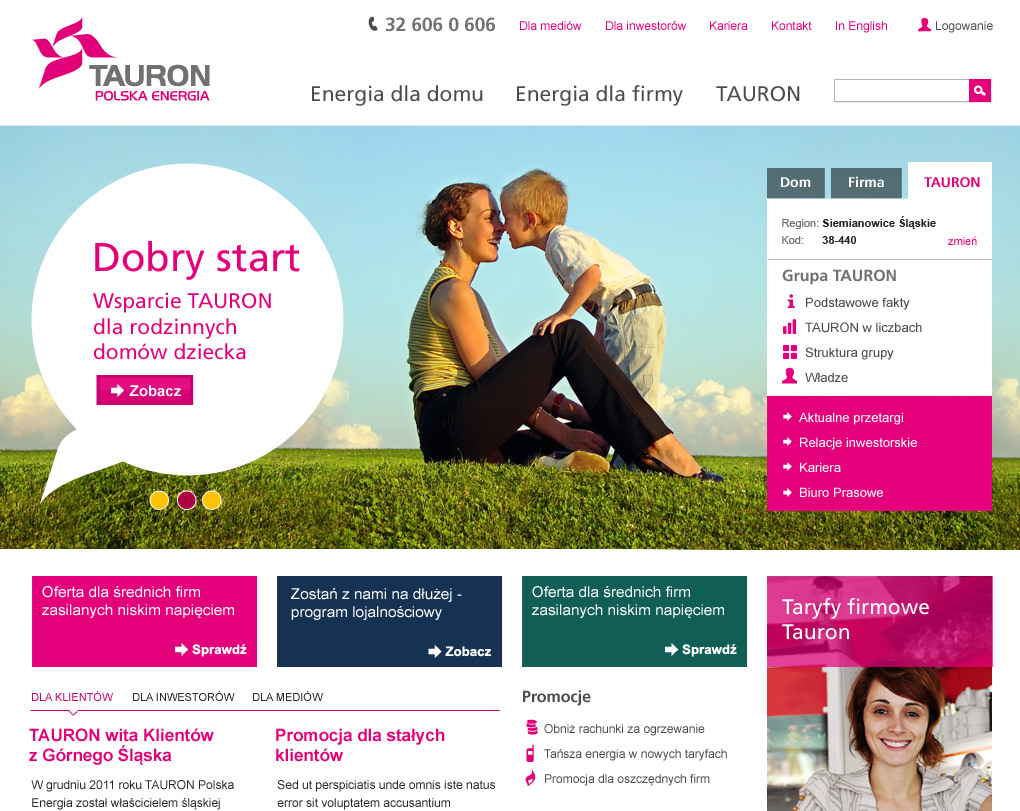 serwisów Grupy TAURON [] lub na serwisach współpracujących firm, dla