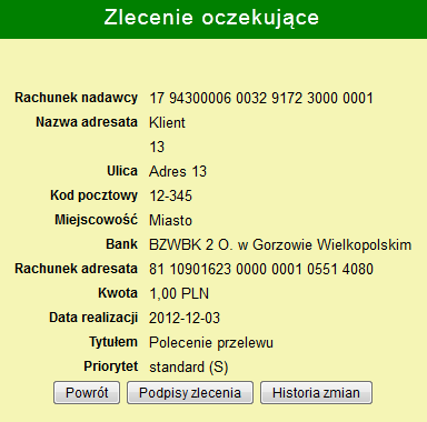 Po kliknięciu przycisku Po wybraniu opcji temat zlecenia. można wydrukować listę wszystkich zleceń oczekujących.