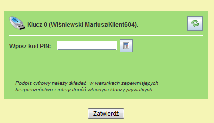 Na formularzu należy wypełnić pola: Identyfikator użytkownika jest to identyfikator odczytany z karty rejestracyjnej klienta, otrzymanej z banku, Hasło hasło odczytane z tejże karty rejestracyjnej.