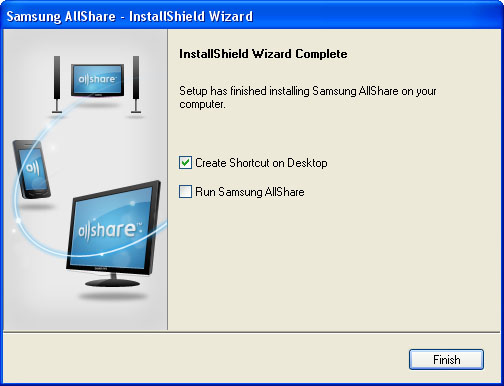 Instalacja AllShare Aby zainstalować oprogramowanie AllShare, wykonaj poniższe czynności. 1 Po zakończeniu pobierania oprogramowania AllShare uruchom program instalacyjny.